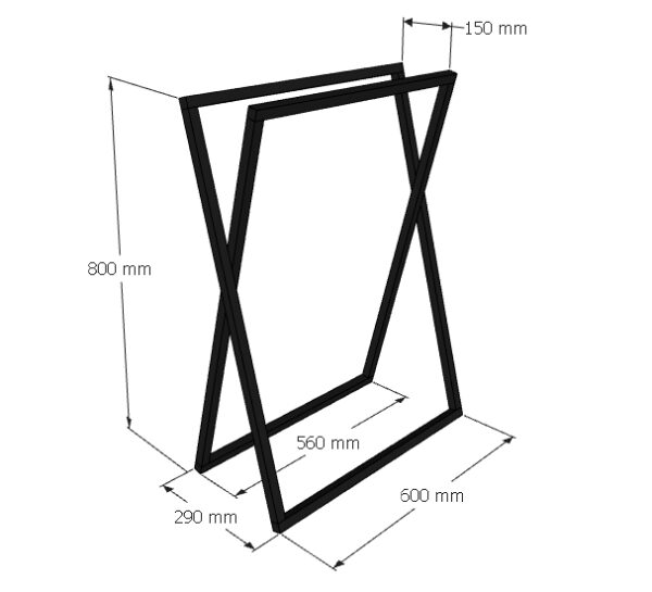 чертеж стойки для полотенец